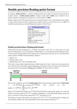 Double Precision Floating-Point Format 1 Double Precision Floating-Point Format