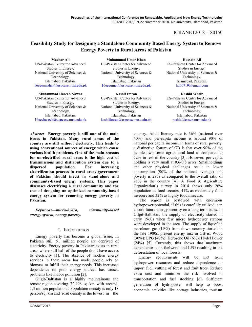 ICRANET2018- 180150 Feasibility Study for Designing a Standalone