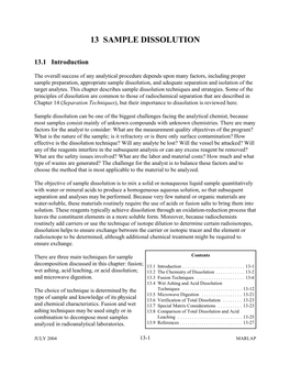 MARLAP Manual Volume II: Chapter 13, Sample Dissolution (Pdf)