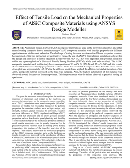 Effect of Tensile Load on the Mechanical Properties of Alsic