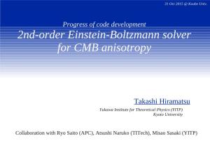 2Nd-Order Einstein-Boltzmann Solver for CMB Anisotropy