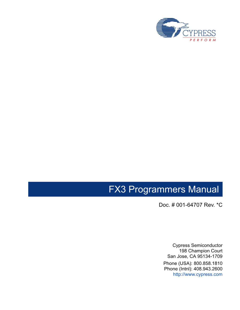 FX3 Programmers Manual