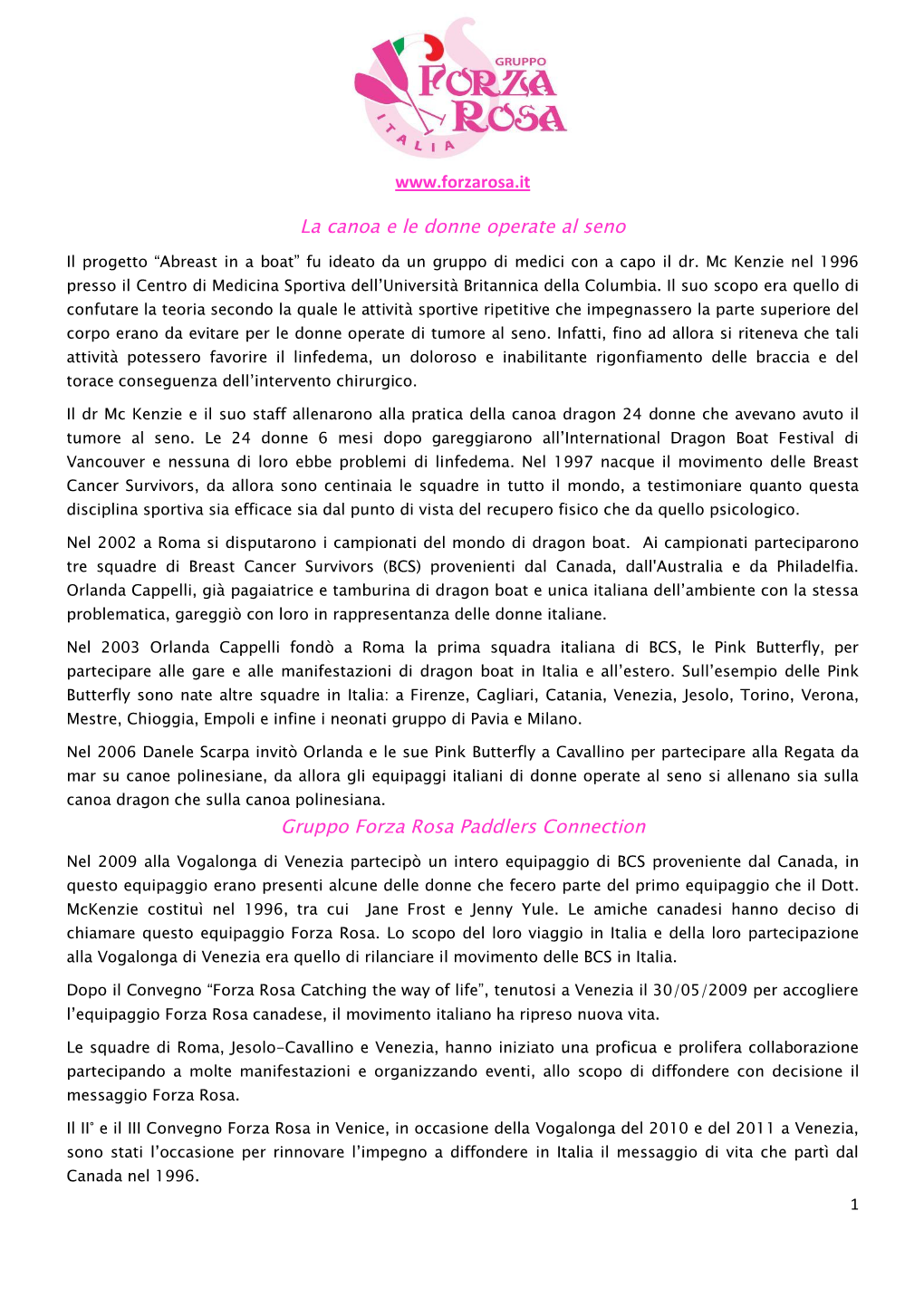 LOCANDINA GRANDE Storia Gruppo Forza Rosa