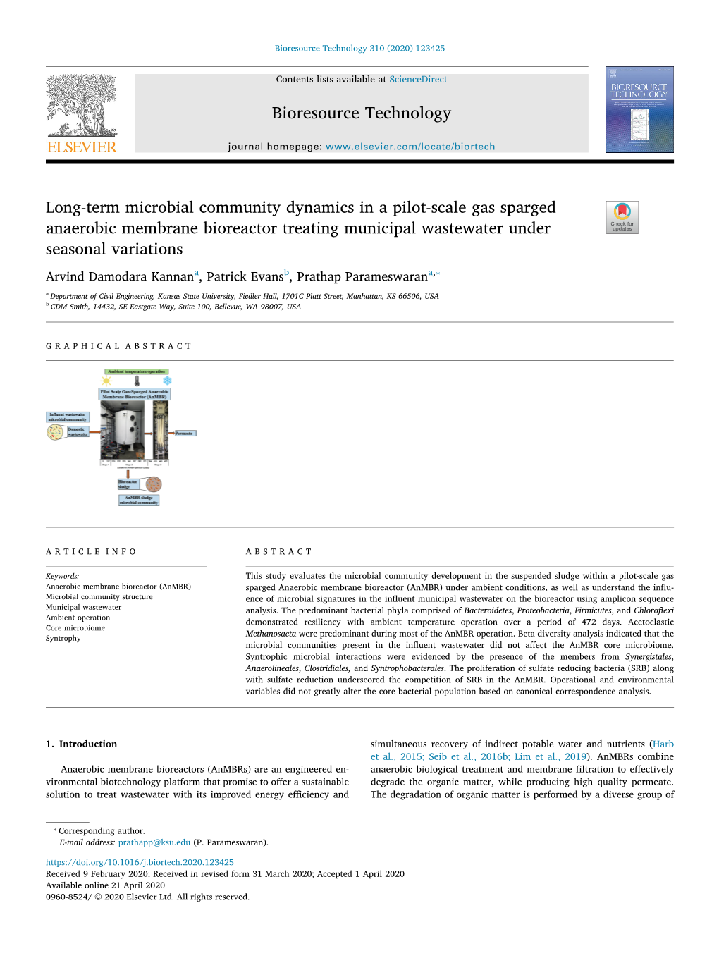 Long-Term Microbial Community Dynamics in a Pilot-Scale Gas