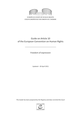 Guide on Article 10 of the European Convention on Human Rights