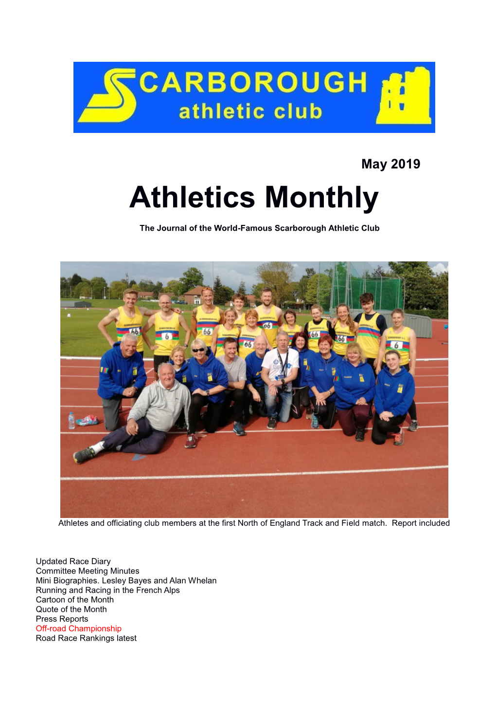 Athletics Monthly the Journal of the World-Famous Scarborough Athletic Club