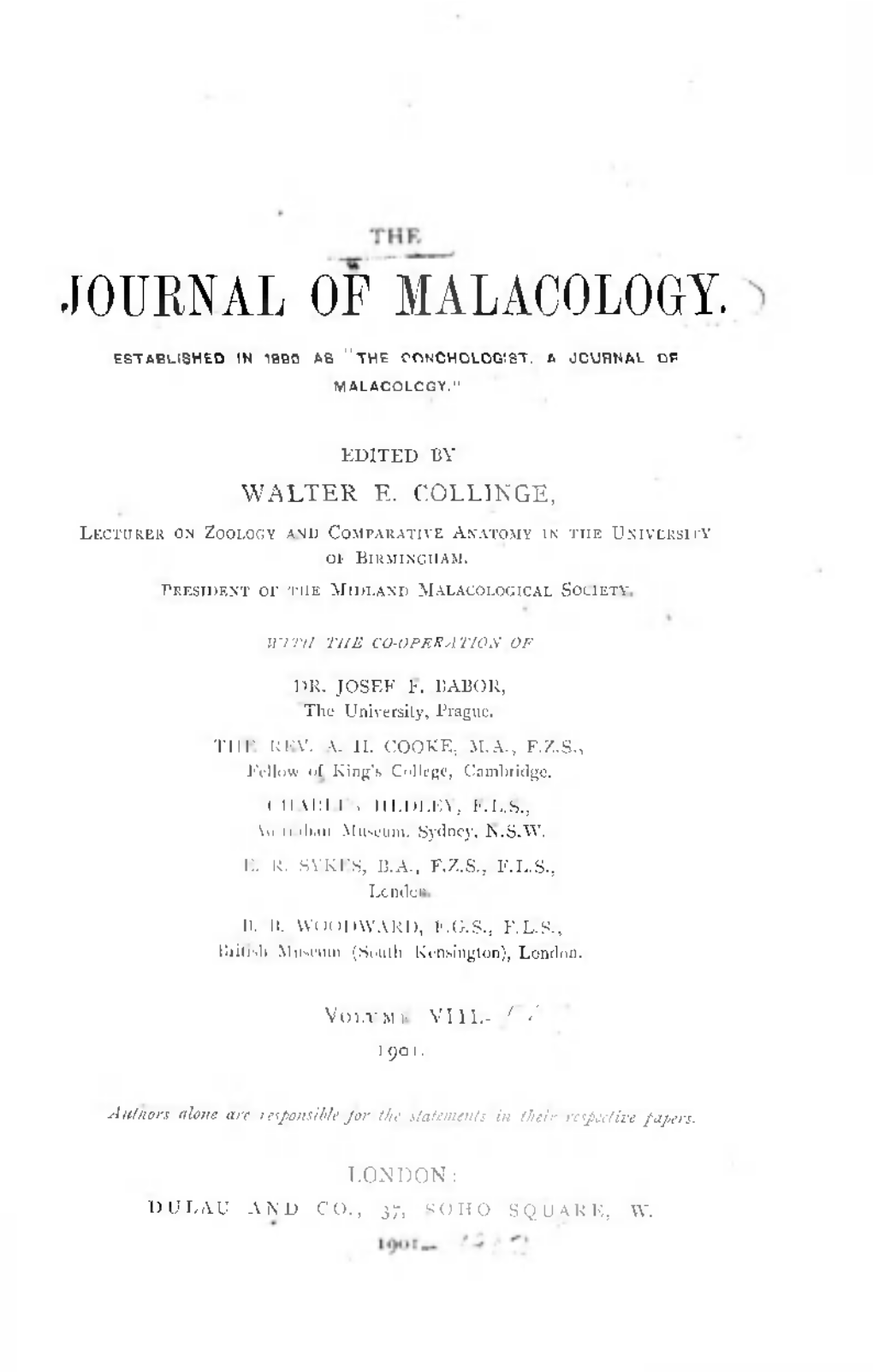 Journal of Malacology