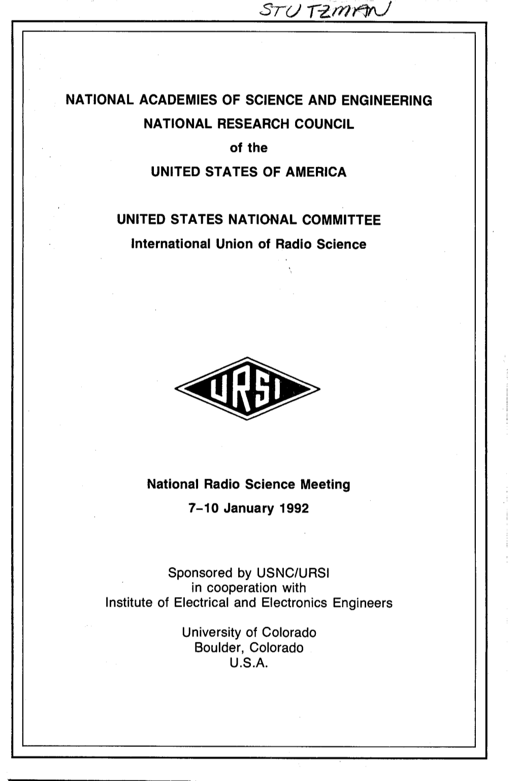 CADEMIES of SCIENCE and ENGINEERING NATIONAL RESEARCH COUNCIL of the UNITED STATES of AMERICA