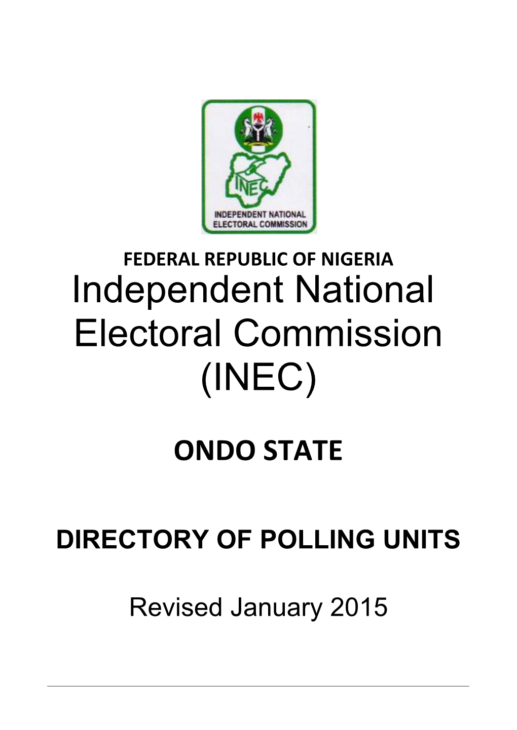 Directory of Polling Units Ondo State