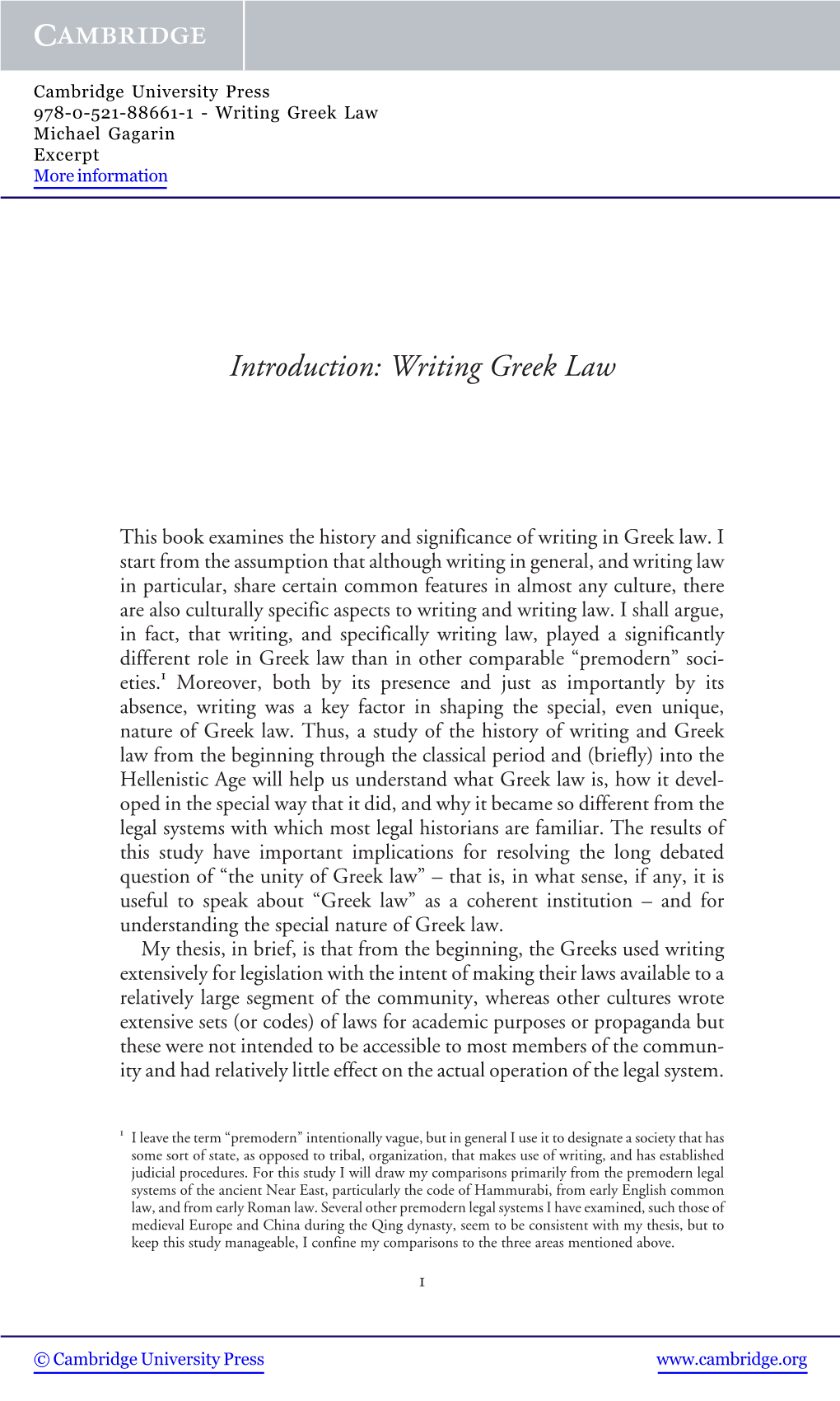 Introduction: Writing Greek Law