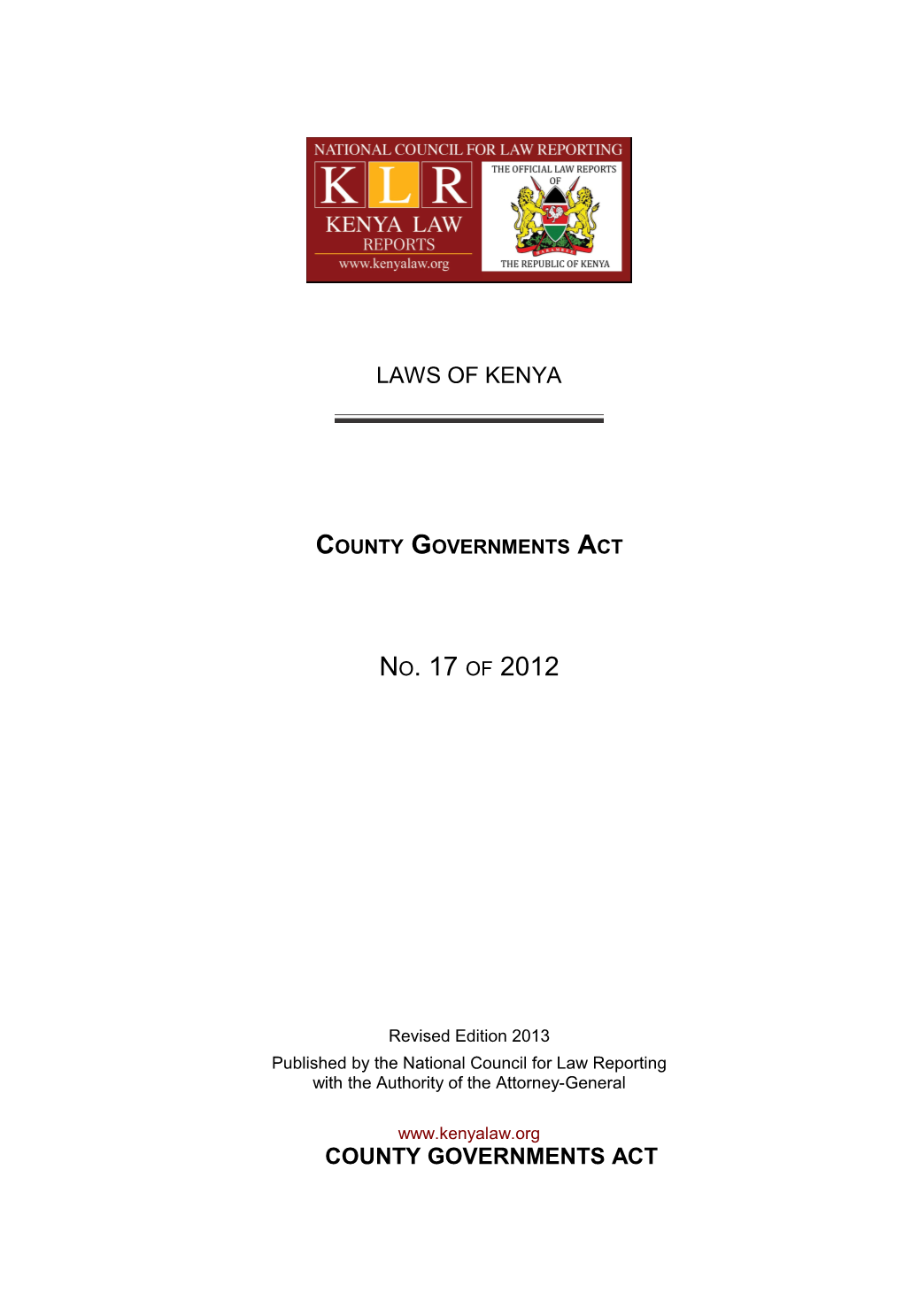 County Governments Act