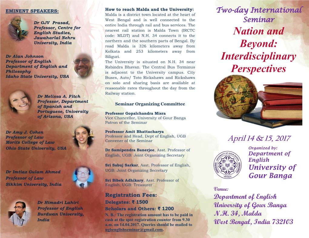 Nation and Beyond: Interdisciplinary Perspectives