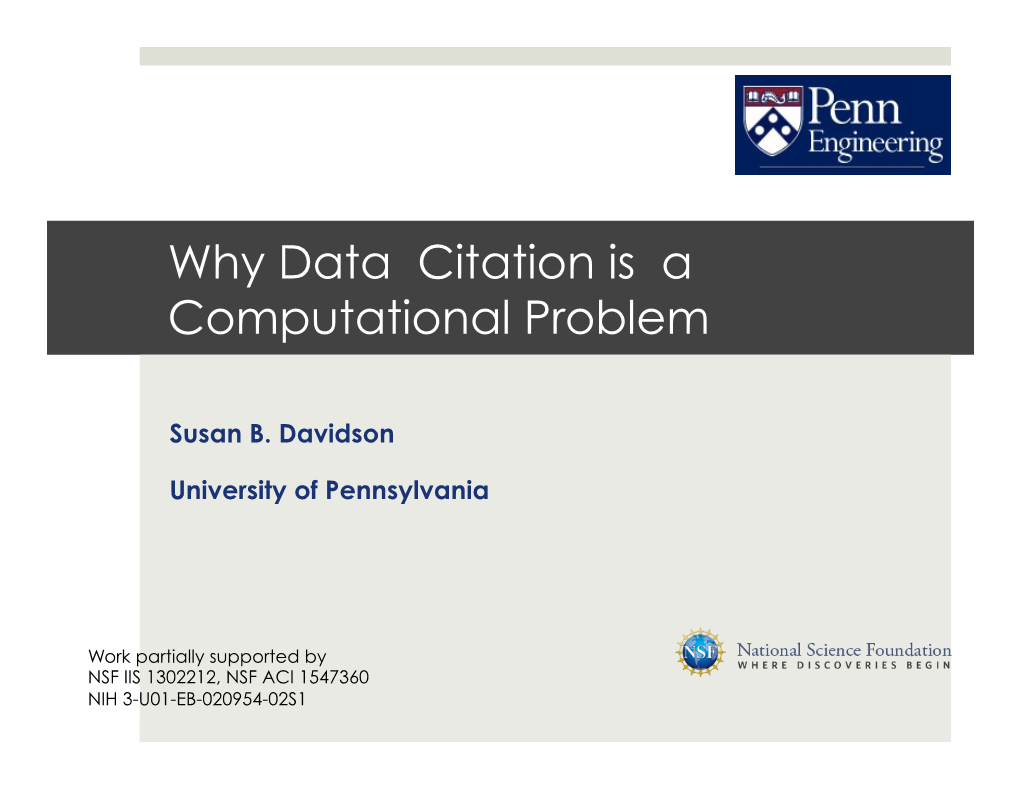 Why Data Citation Is a Computational Problem