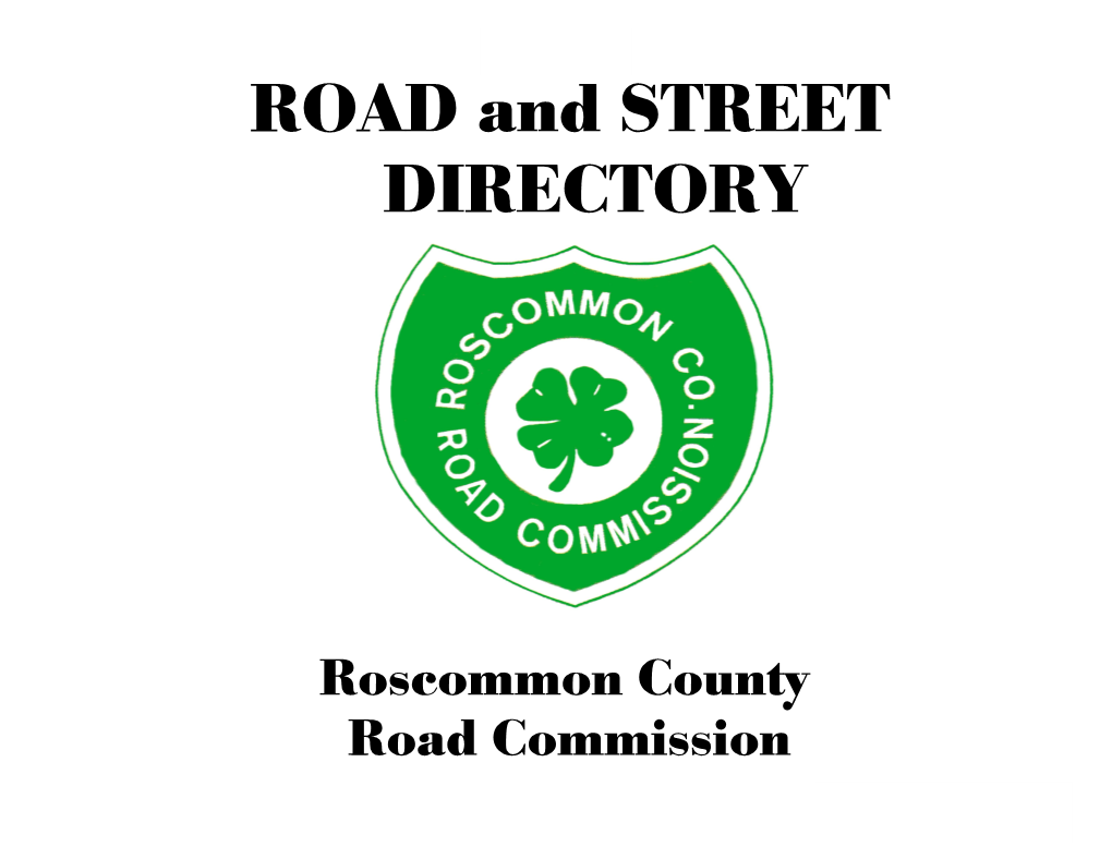 ROAD and STREET DIRECTORY