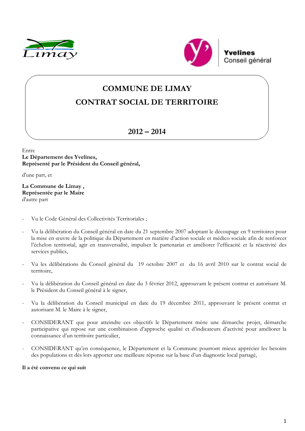 Contrat Social De Territoire De Limay