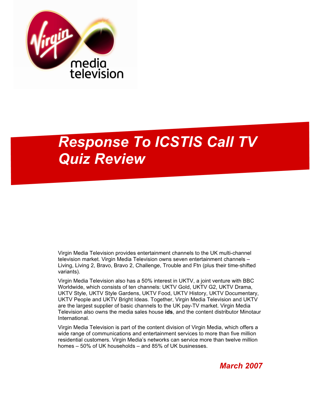 ICSTIS TV Quiz Consultation V2