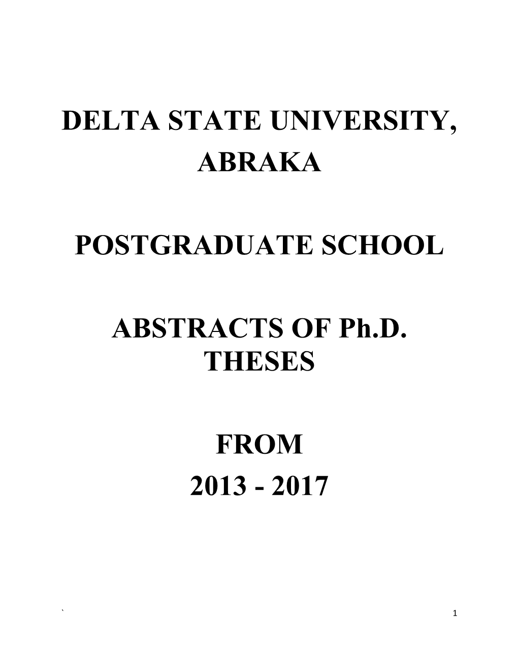 Postgradute School Abstract of Ph.D