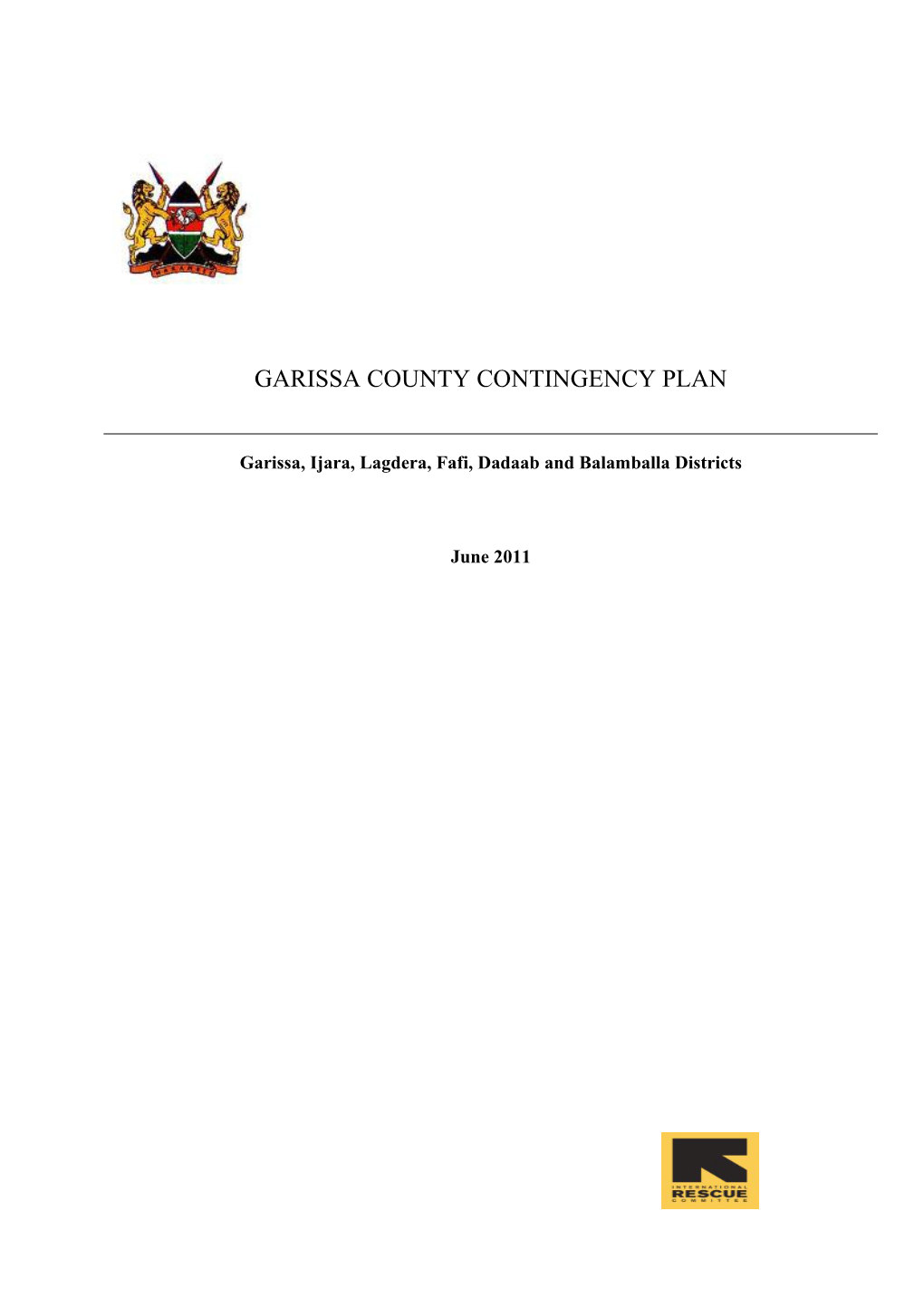 Garissa County Contingency Plan