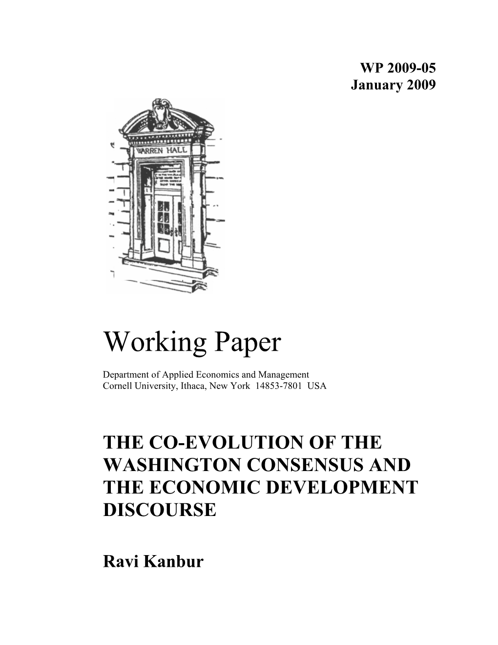 The Co-Evolution of the Washington Consensus and the Economic Development Discourse