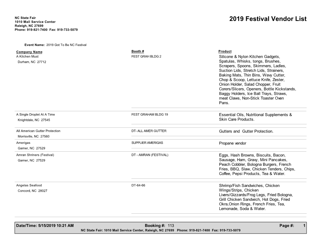 Public Event Exhibitor List with Phone Numbers V2