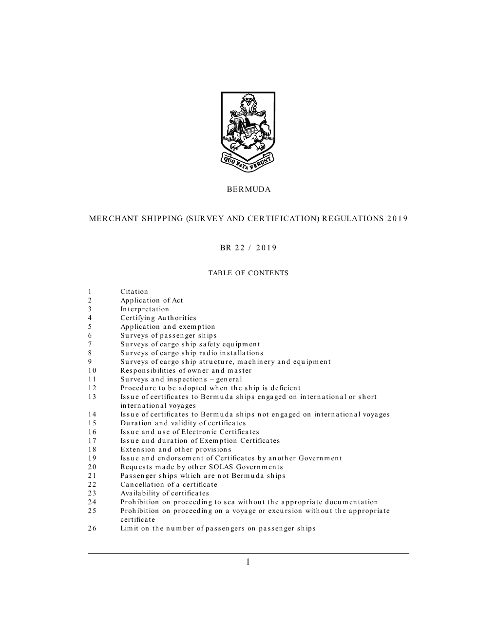 Merchant Shipping (Survey and Certification) Regulations 2019
