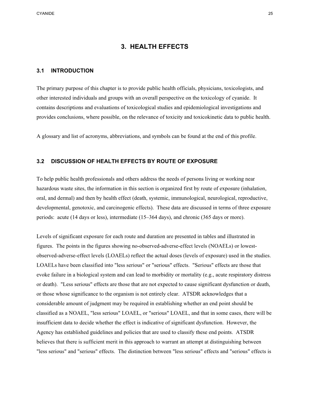 Toxicological Profile for Cyanide