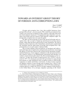 Toward an Interest Group Theory of Foreign Anti-Corruption Laws