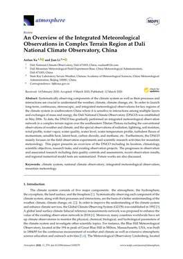 An Overview of the Integrated Meteorological Observations in Complex Terrain Region at Dali National Climate Observatory, China