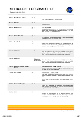 Melbourne Program Guide