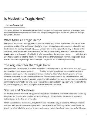 Is Macbeth a Tragic Hero?