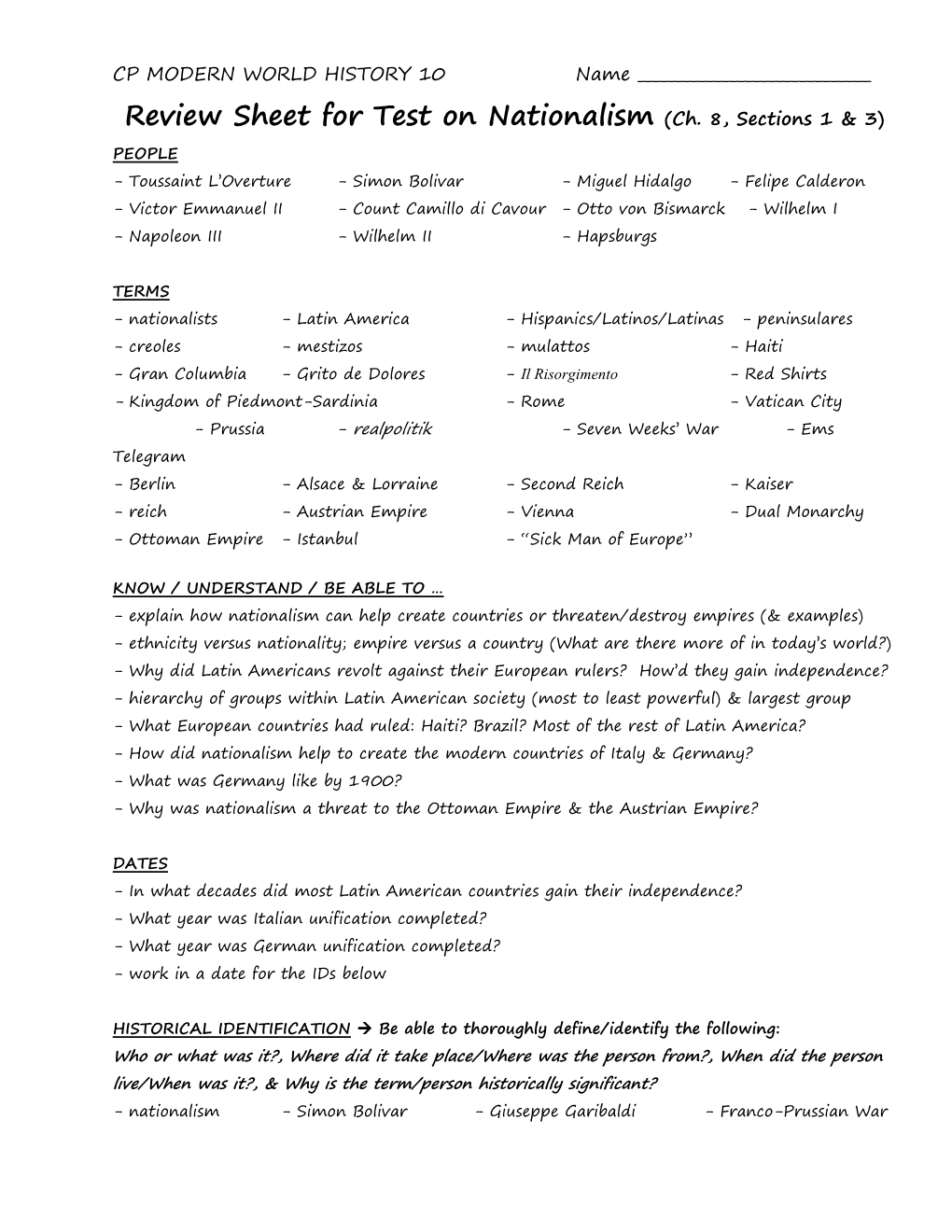 World History 10 Cp s1