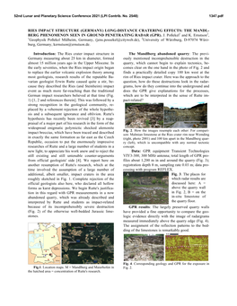 Ries Impact Structure (Germany) Long-Distance Cratering Effects: the Mandl- Berg Phenomenon Seen in Ground Penetrating Radar (Gpr)