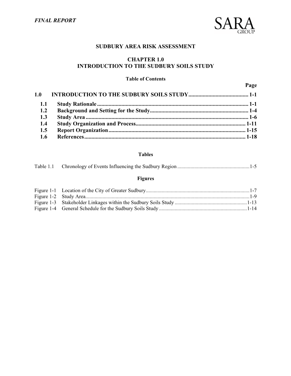 Chapter 1.0 Introduction to the Sudbury Soils Study