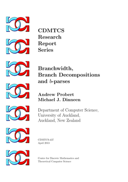 CDMTCS Research Report Series Branchwidth, Branch