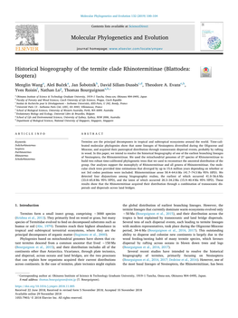 Historical Biogeography of the Termite Clade Rhinotermitinae (Blattodea