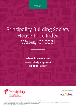 Principality Building Society House Price Index Wales, Q1 2021