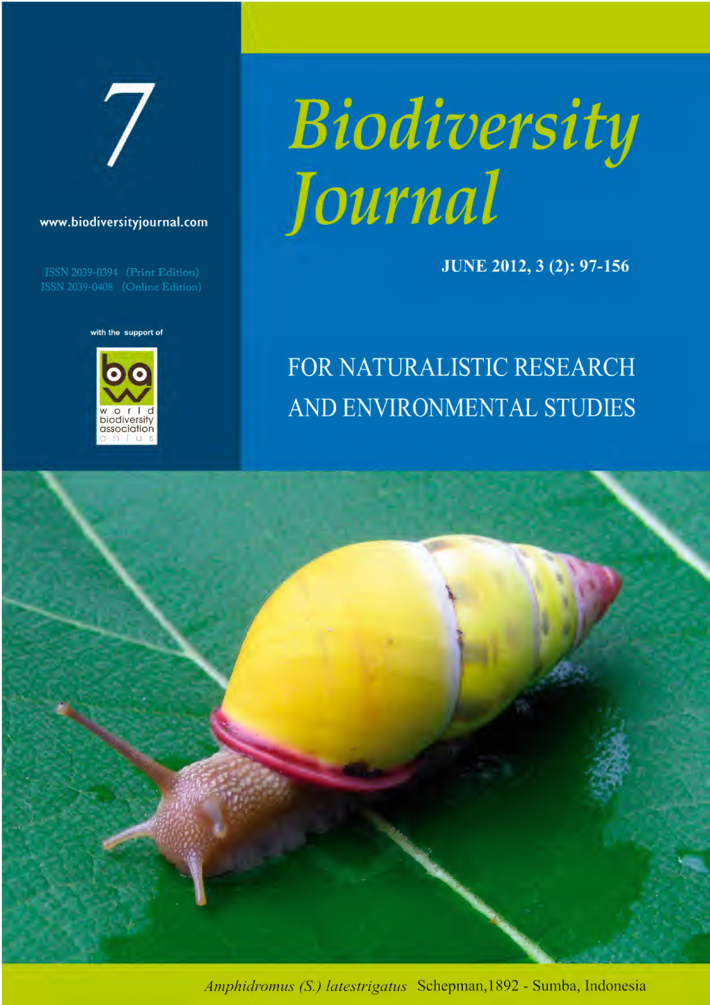 Biodiversity Journal, 2012, 3 (2): 99-106