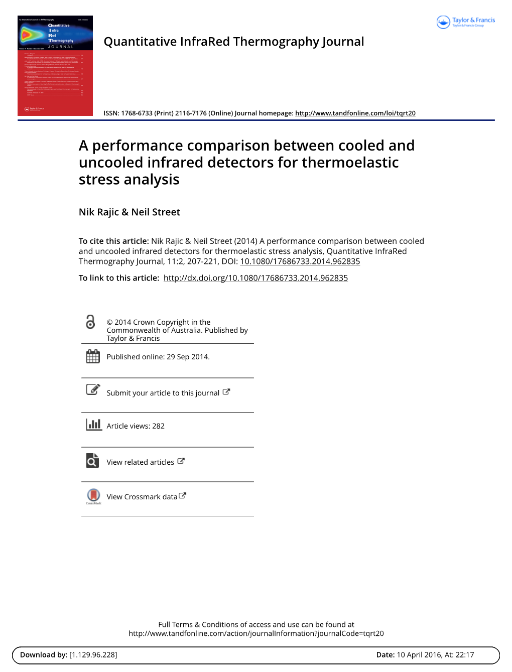 A Performance Comparison Between Cooled and Uncooled Infrared Detectors for Thermoelastic Stress Analysis