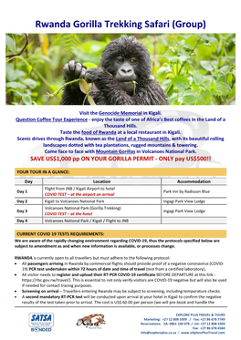 Rwanda Gorilla Trekking Safari (Group)