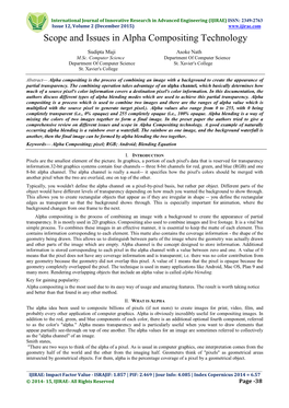 Scope and Issues in Alpha Compositing Technology