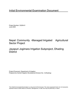 Community-Managed Irrigated Agricultural Sector Project