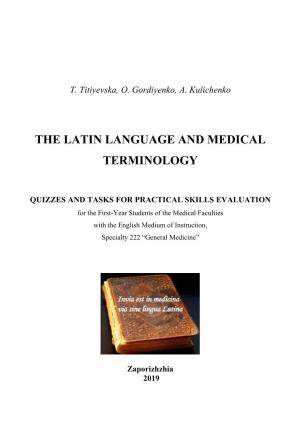 The Latin Language and Medical Terminology