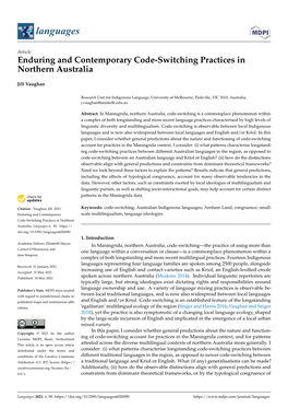 Enduring and Contemporary Code-Switching Practices in Northern Australia