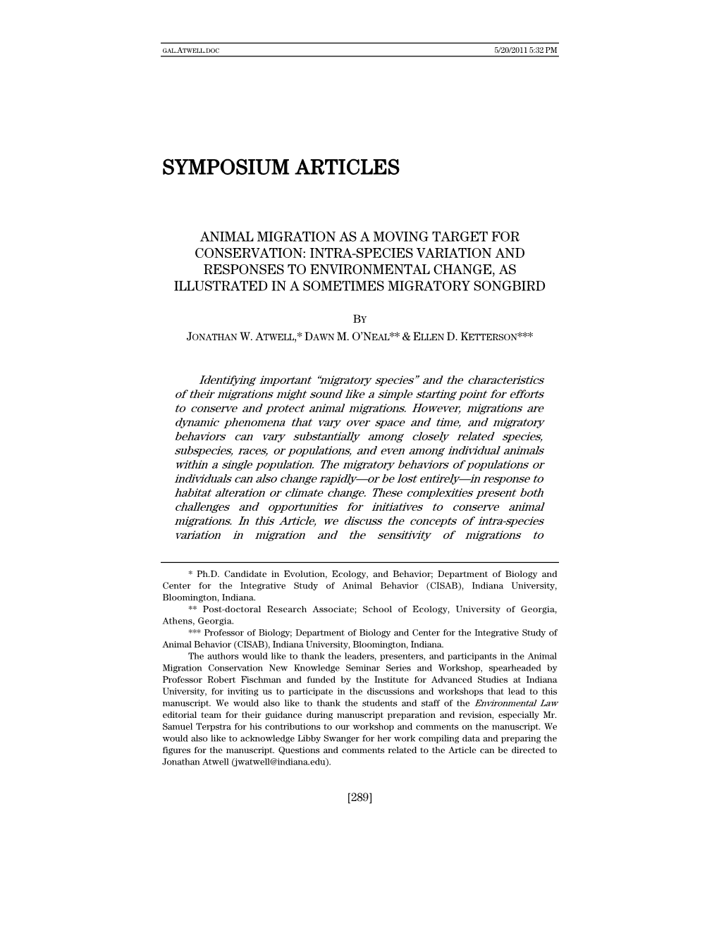 Symposium Articles