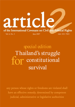 Thailand's Struggle Constitutional Survival