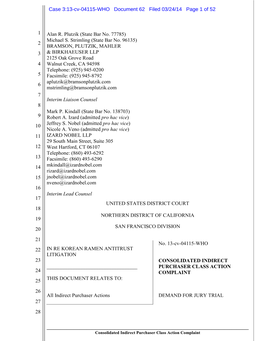 Consolidated Indirect Purchaser Class Action Complaint Case 3:13-Cv-04115-WHO Document 62 Filed 03/24/14 Page 2 of 52