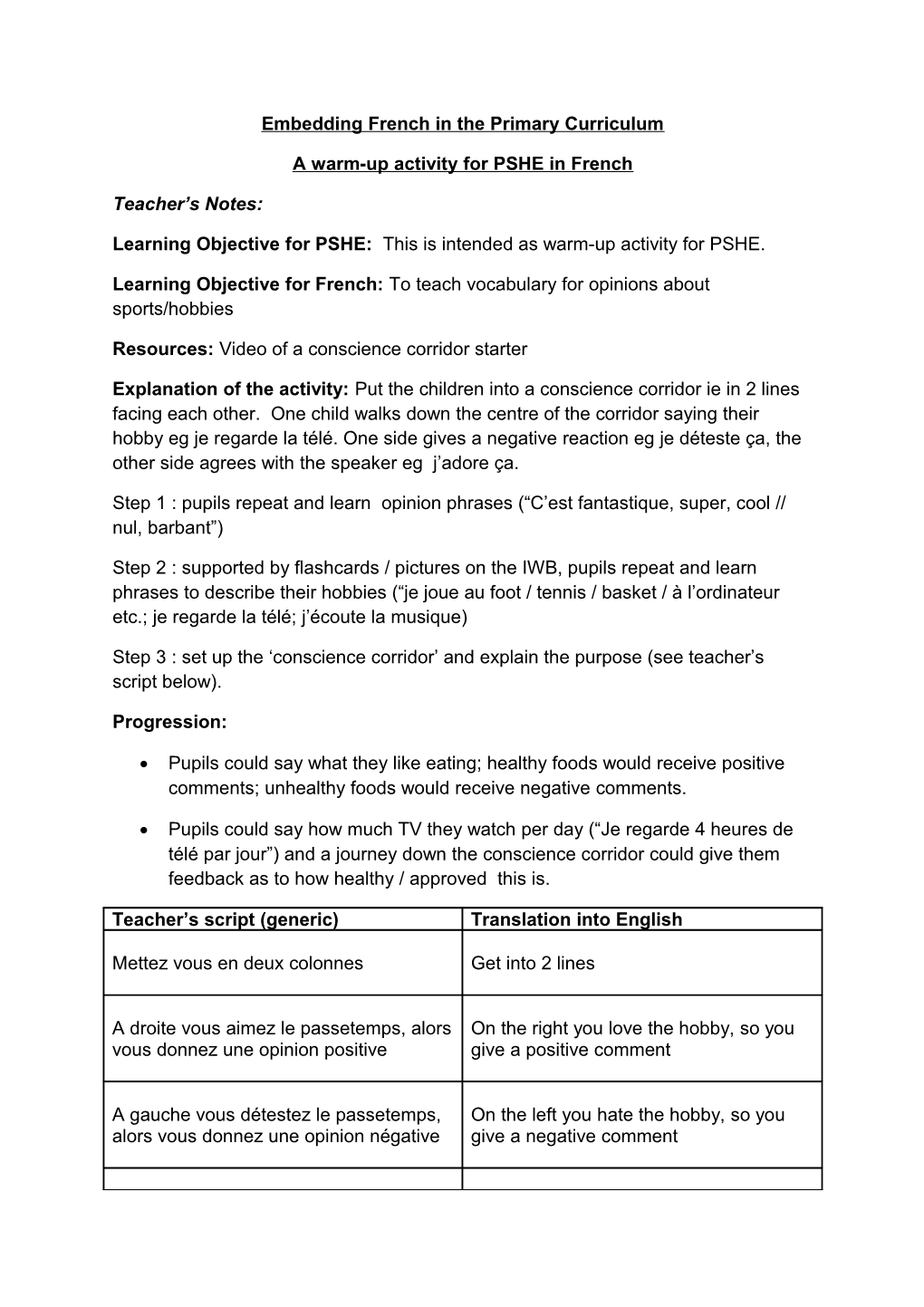 Embedding French in the Primary Curriculum s1