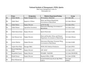 Quetta Mid Career Management Course-26 Participants List