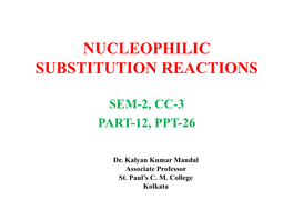 Nucleophilic Substitution Reactions