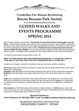 Guided Walks and Events Programme Spring 2014